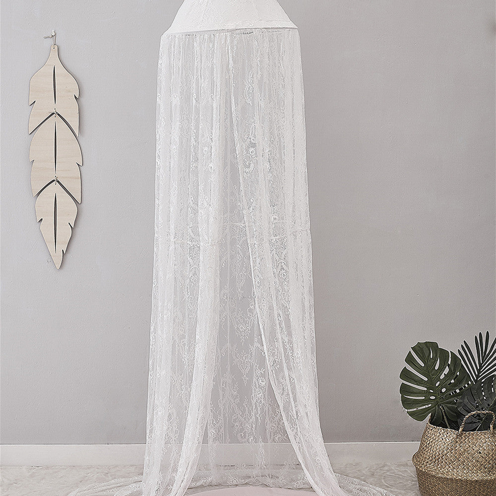 Children's Room White Lace Bed Curtain