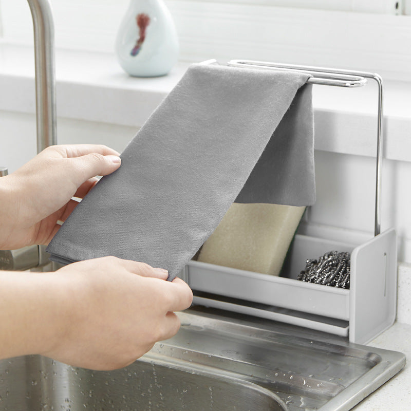 Kitchen Stainless Steel Rag Rack Sponge Rag Ventilating And Draining
