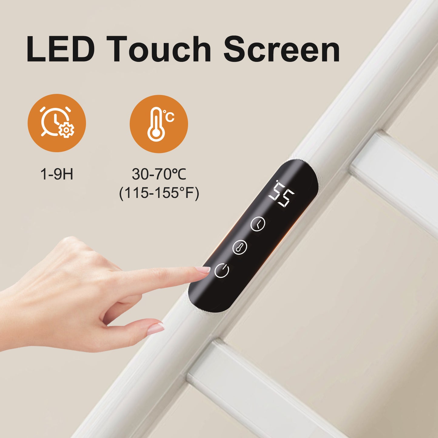 Towel Warmer Bathroom Wall Mounted 6 Bars Electric Towel Drying