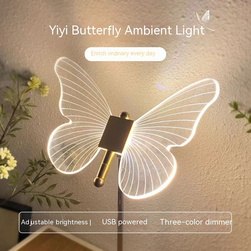 USB Night Light Bedside Table Ambience Light LED Crystal
