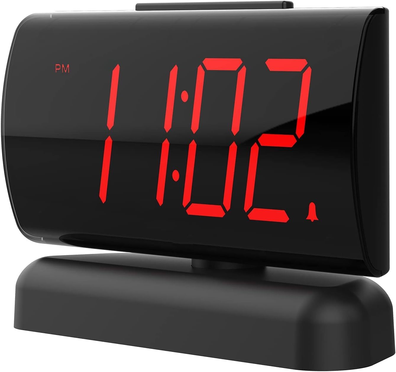 GING YHAU Alarm Clock Large Digital Rotating Base Clock Bedroom