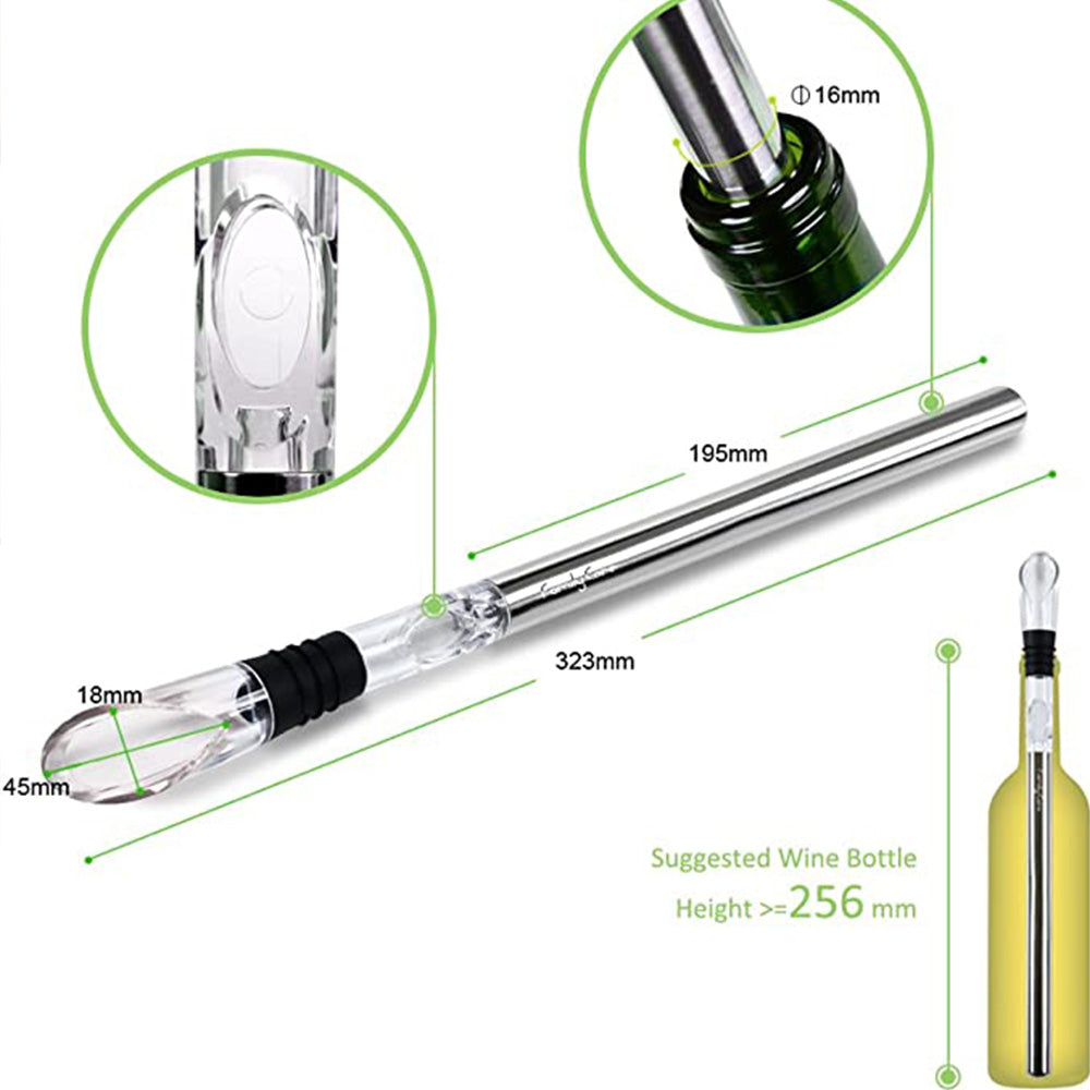 Wine Bottle Cooler Stick Stainless Steel Wine Chilling Rod