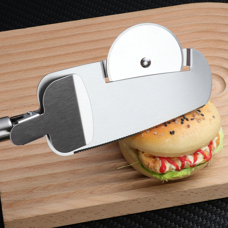 3-in-1 Pizza Cutter With Hanging Holes Labor-Saving Rolling Cutter