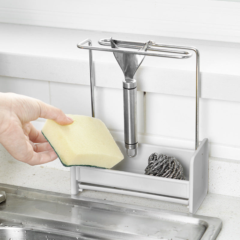 Kitchen Stainless Steel Rag Rack Sponge Rag Ventilating And Draining ...