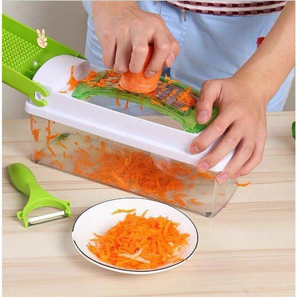 12pcs Multifunctional Vegetable Chopper Handle Food Grate