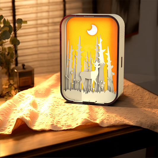 Woodcarving Light Creative Minimalist Bedside Night Light