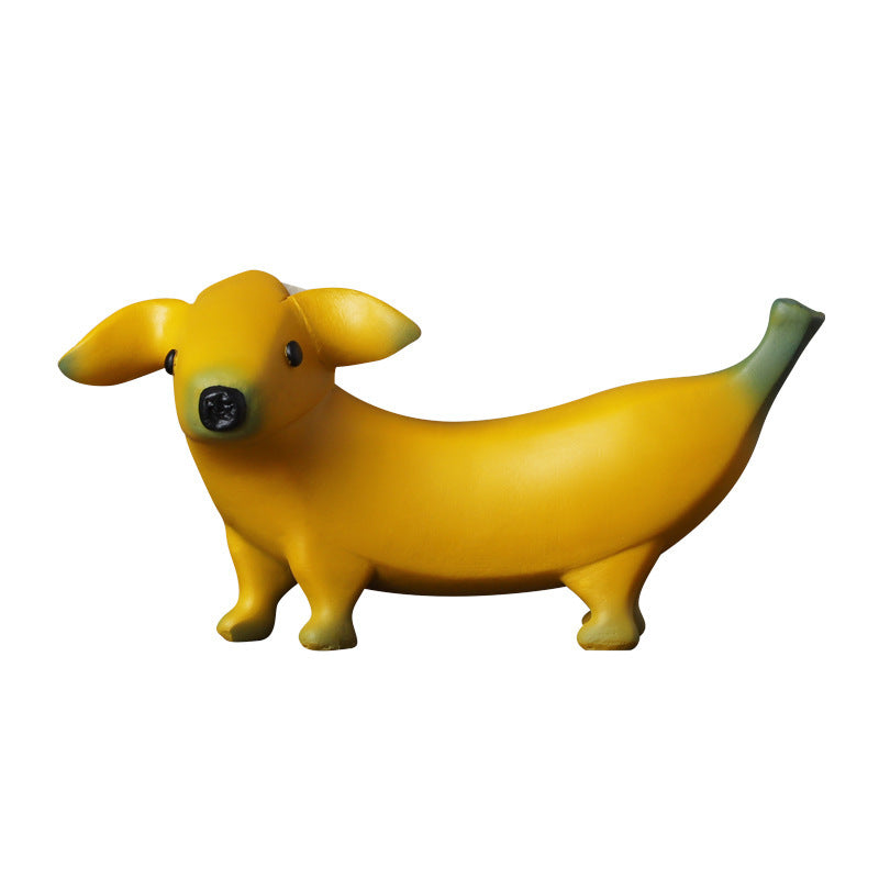 Creative Resin Banana Puppy Porch Home Living Room Decoration Crafts