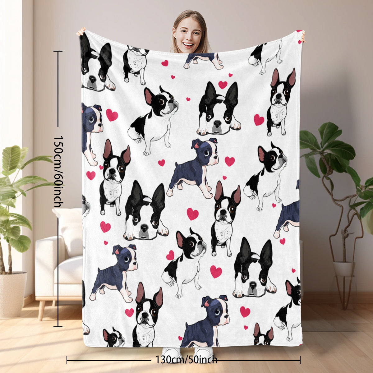 1pc Adorable Fleece Dog Blanket - Soft, Cozy Lightweight