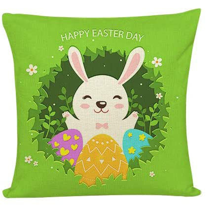 Living Room Sofa Bed Easter Linen Throw Pillowcase