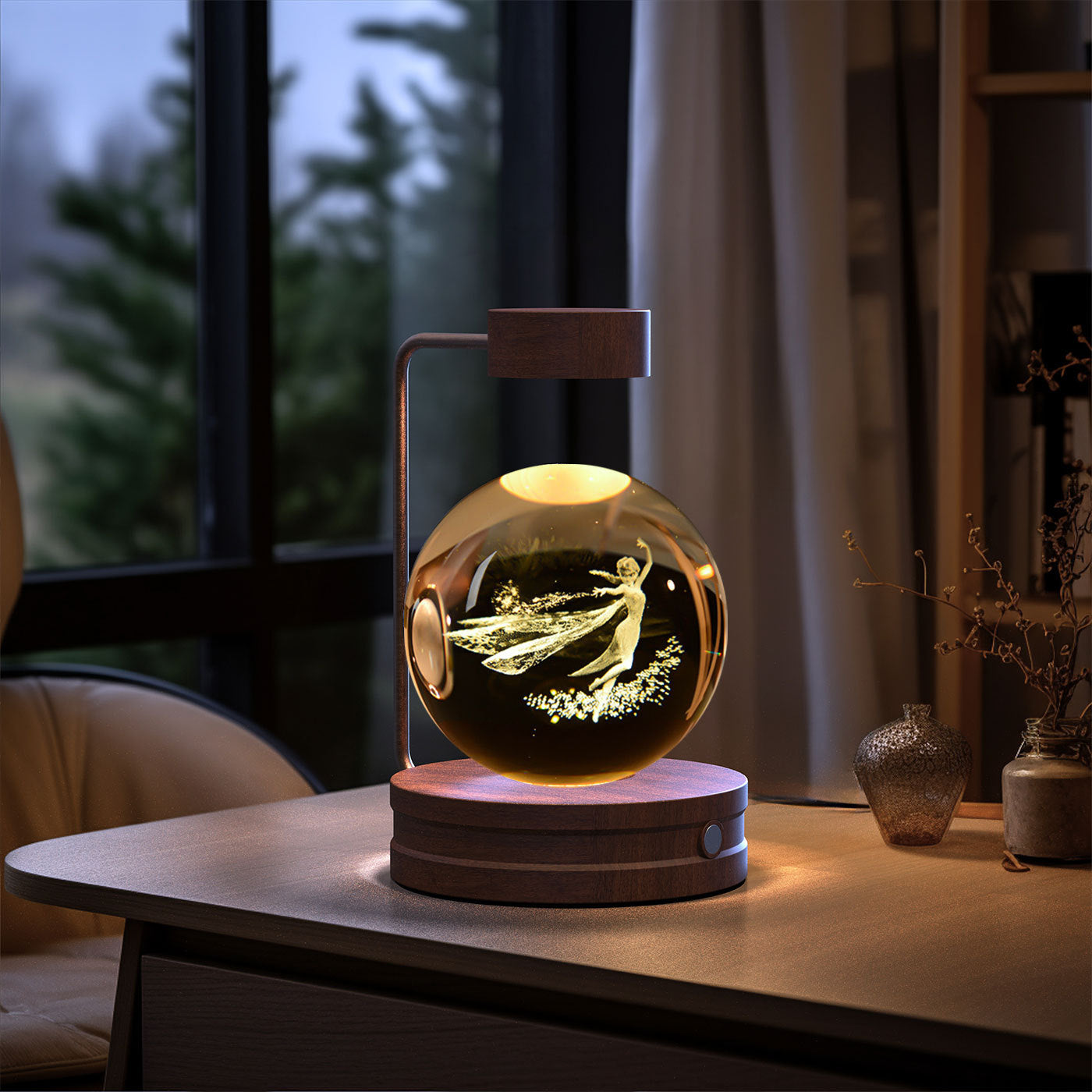 Crystal Ball Cosmic Dinosaur Indoor Night Light Lamp