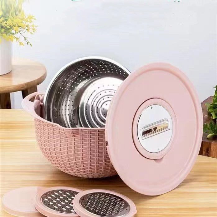 Kitchen Fruit Tray Removable Double Layer Basin Draining