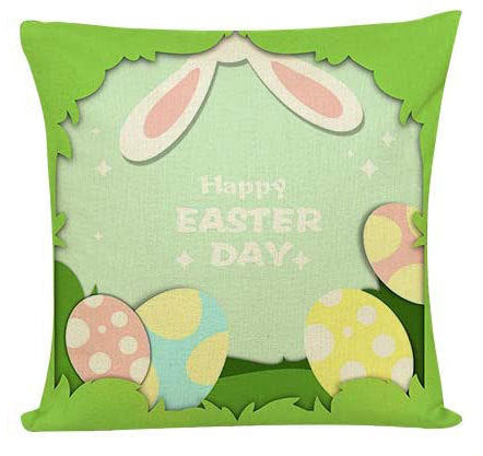 Living Room Sofa Bed Easter Linen Throw Pillowcase