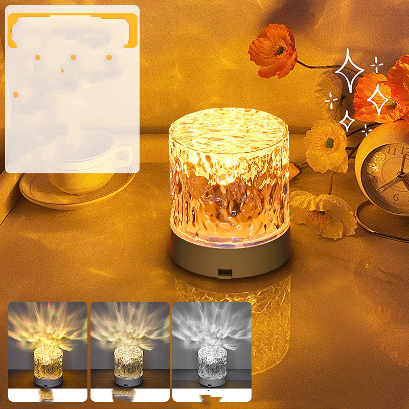 Crystal Lamp Water Ripple Projector Night Light Decoration Home