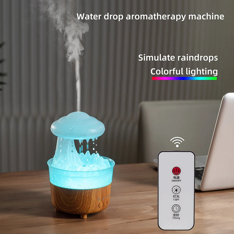 Rain Cloud Night Light Humidifier With Raining Water Drop