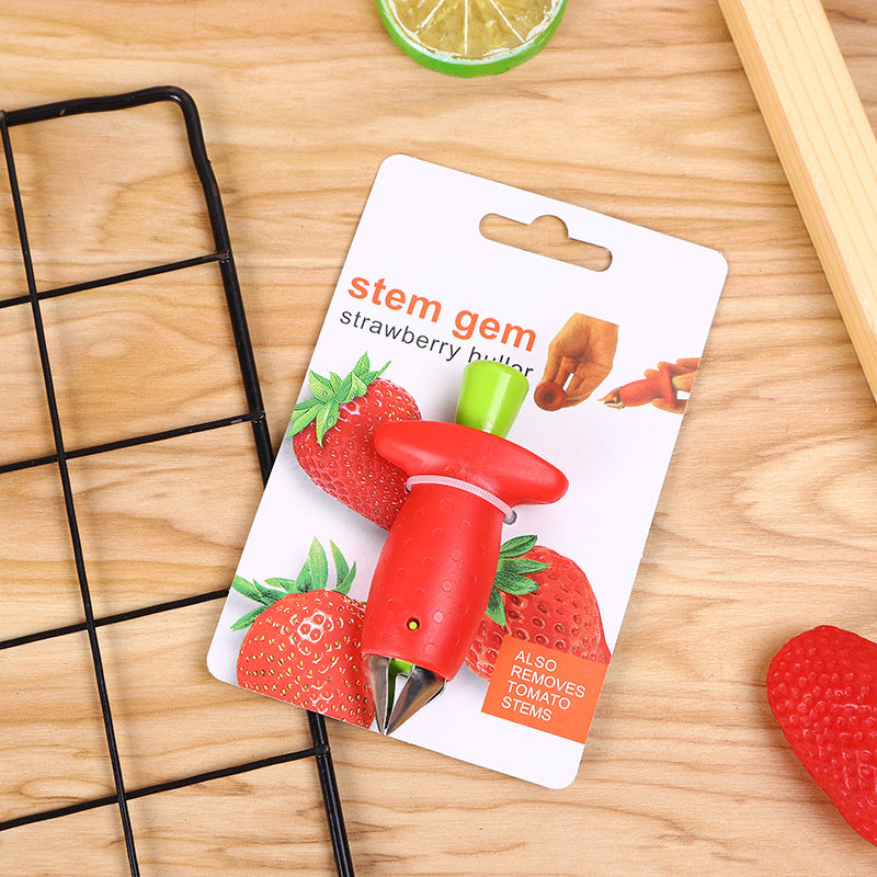 Strawberry Stem Remover Metal Plastic Fruit Leaf Remover