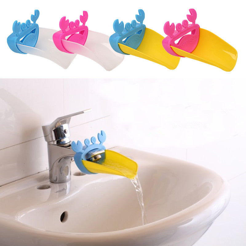 Children Bathroom Frog Crab Shape Faucet Extender Water-saving