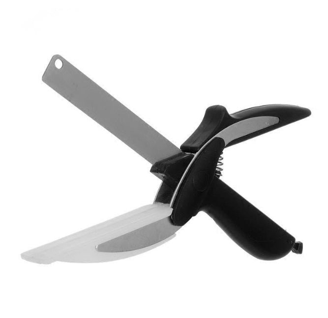 Kitchen Gadget Scissors 2-in-1 Functional Smart Chopping Knife