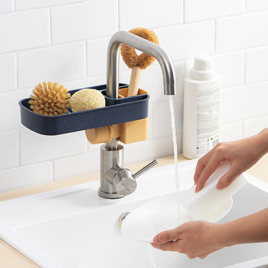 Sink Shelf Soap Sponge Drain Rack Storage Basket Bag