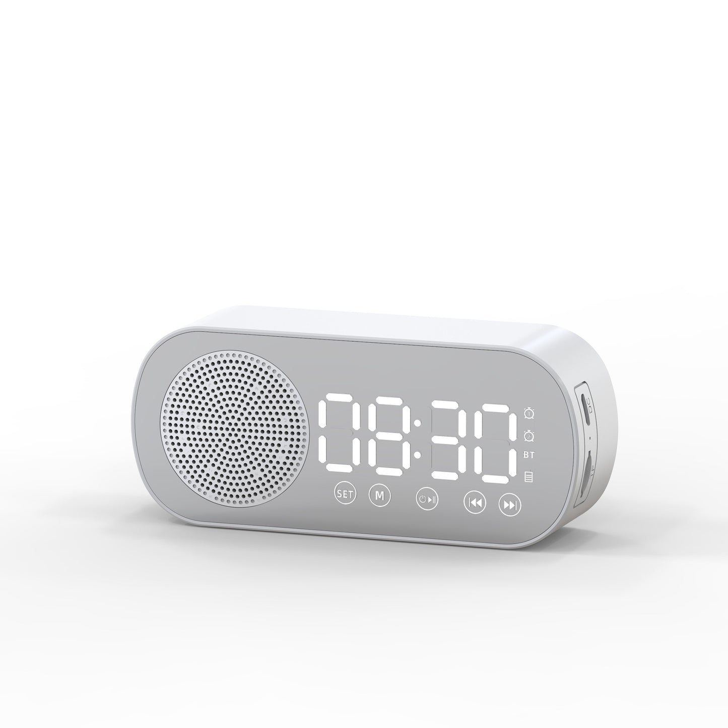 BT Music Alarm Clocks Mirror FM Radio LED Digital Clock