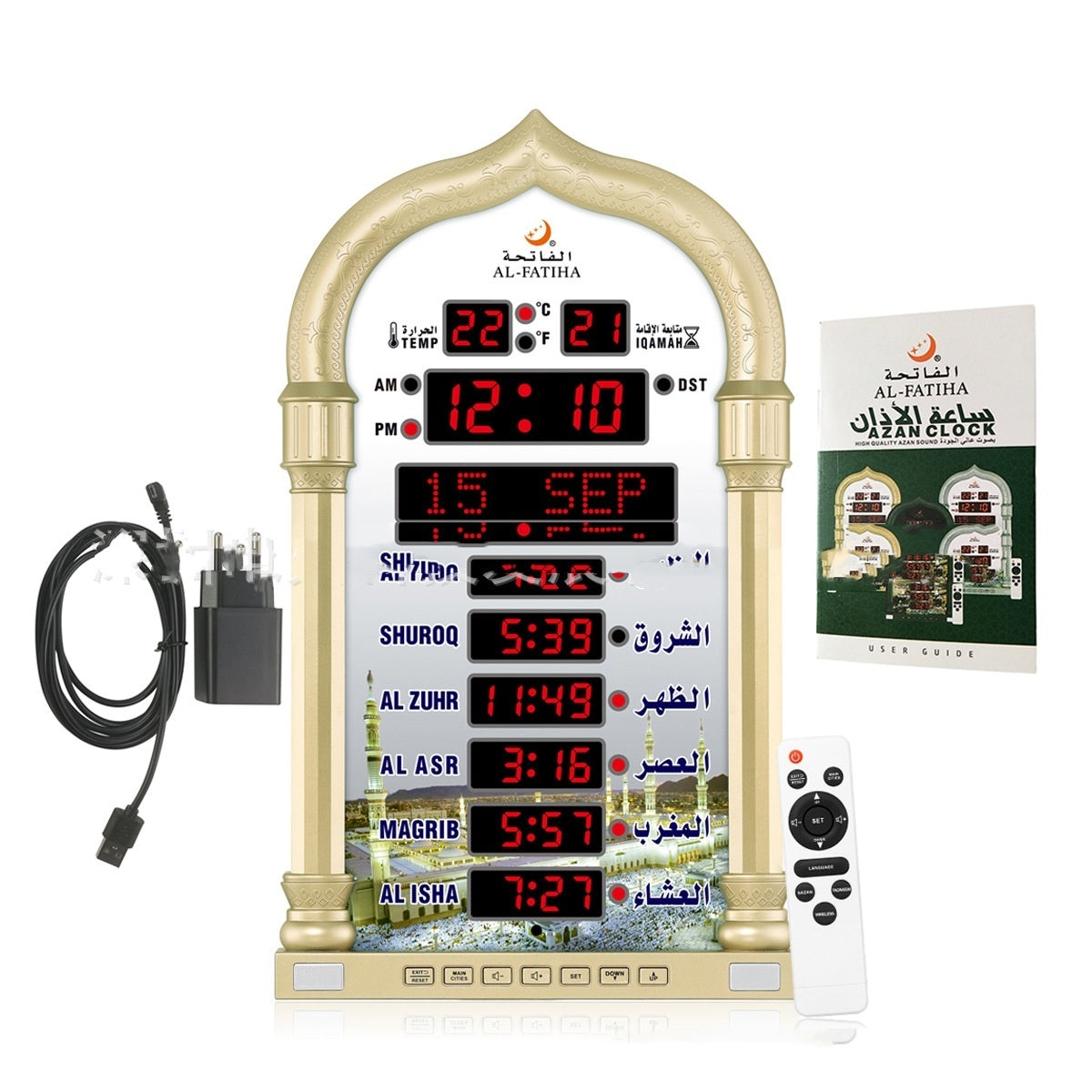 Alarm Clock Perpetual Calendar Gold Silver Black Wall Clocks