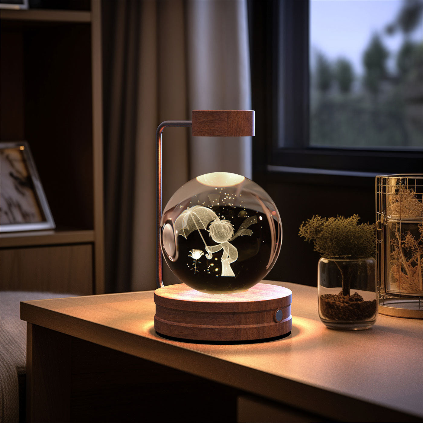 Crystal Ball Cosmic Dinosaur Indoor Night Light Lamp