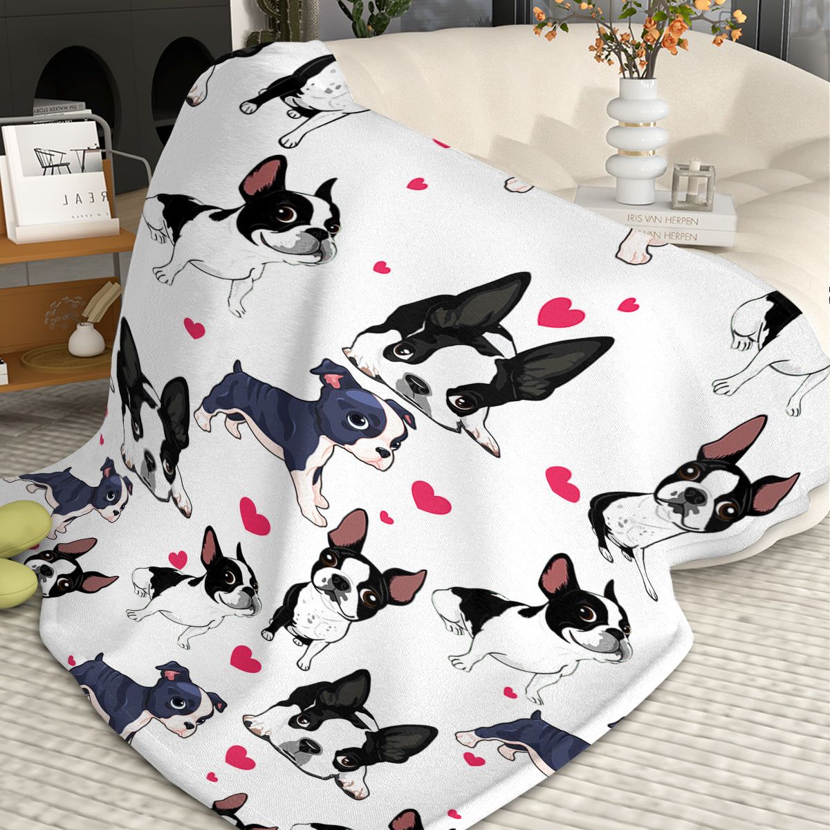 1pc Adorable Fleece Dog Blanket - Soft, Cozy Lightweight