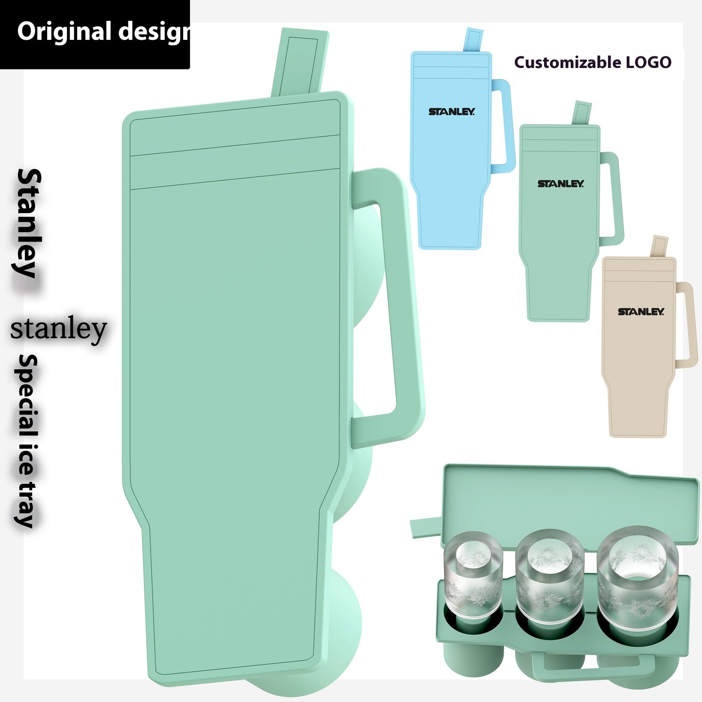 Silicone Ice Tray Ice Cube Mold Large Capacity Easily Removable