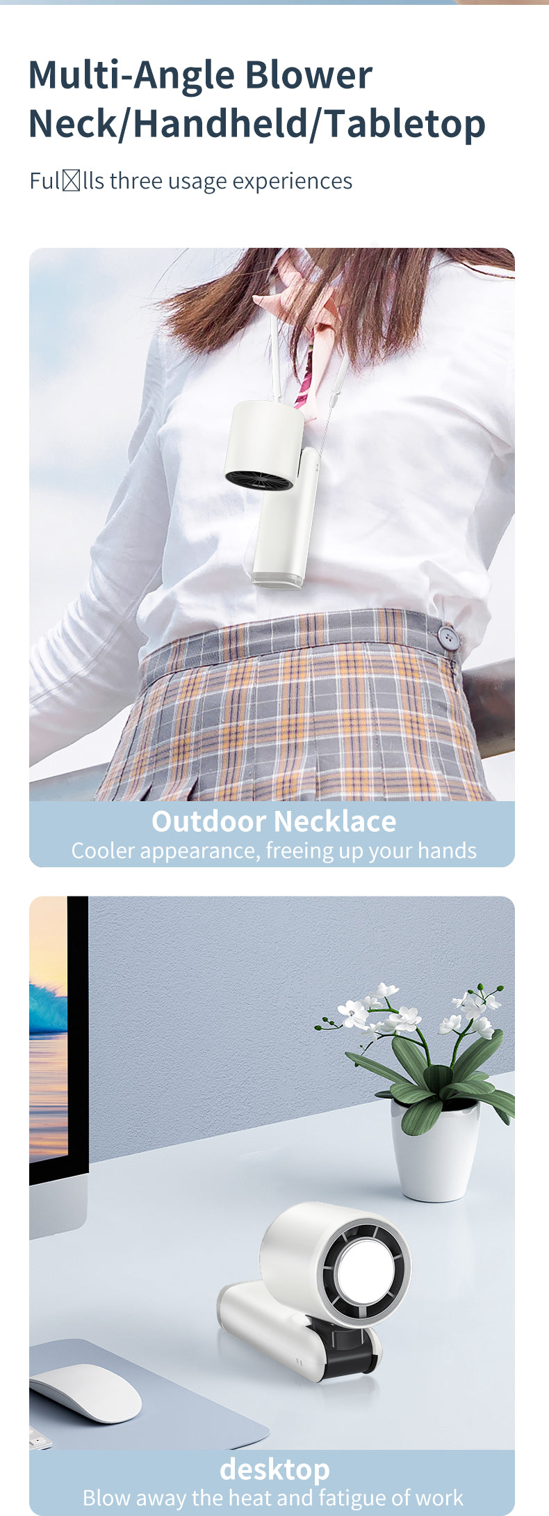 Portable Handheld Fan Speed Adjustable Turbo Mini Fan