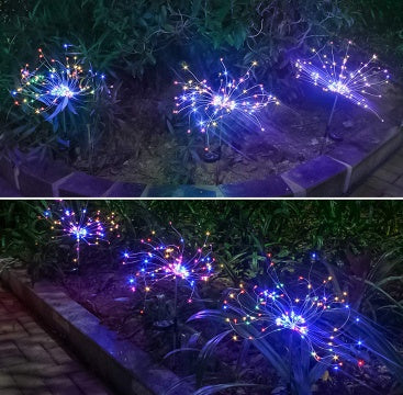 New Ground Plug Solar Fireworks Light LED Light String
