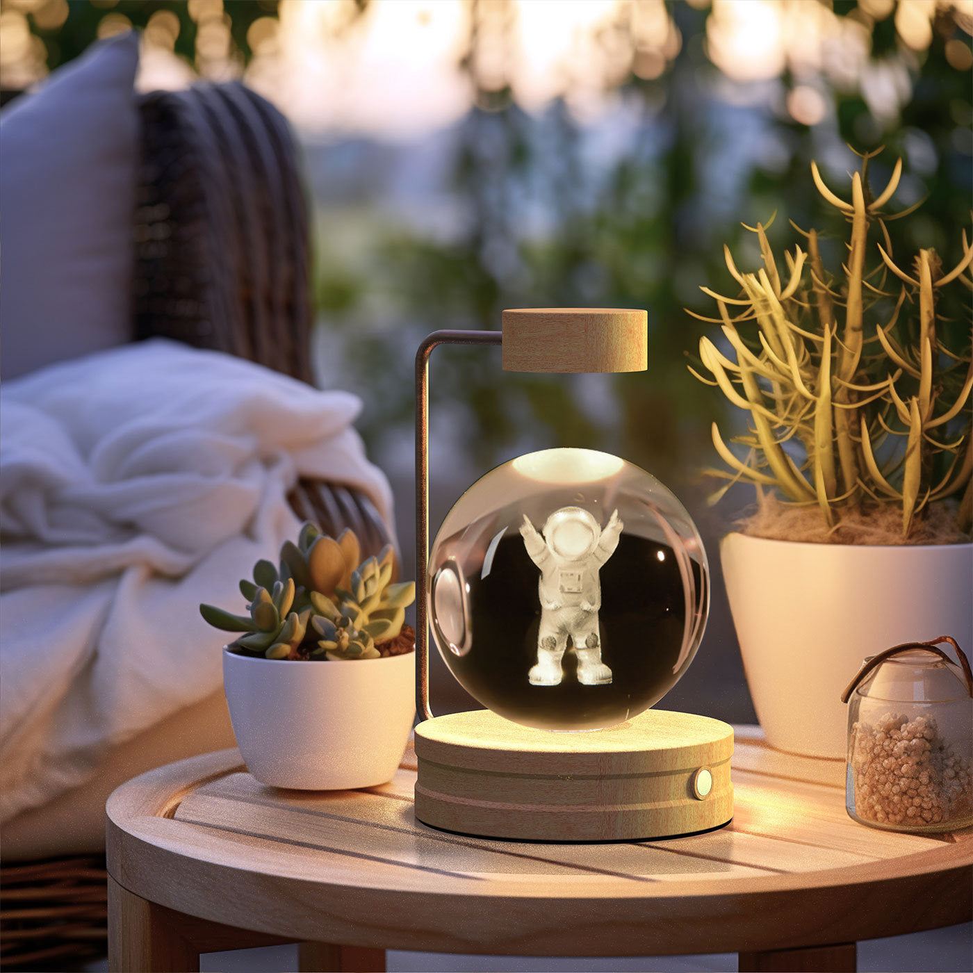Crystal Ball Cosmic Dinosaur Indoor Night Light Lamp