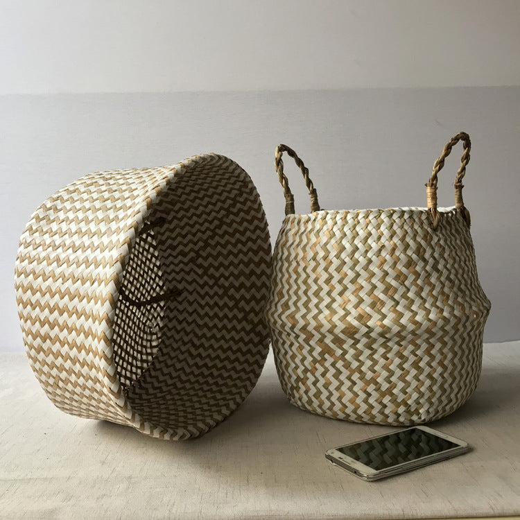 Handmade Bamboo Storage Baskets Nordic Foldable Laundry