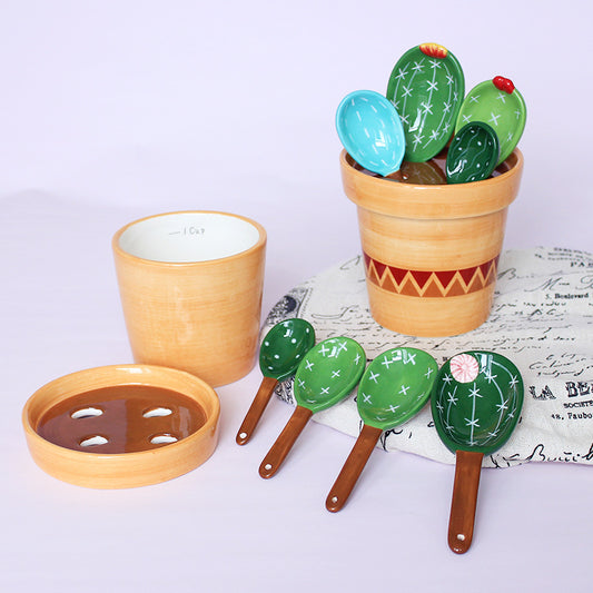 Ceramic Spoon Rice Cactus Scale Spoon Baking Measuring Spoon