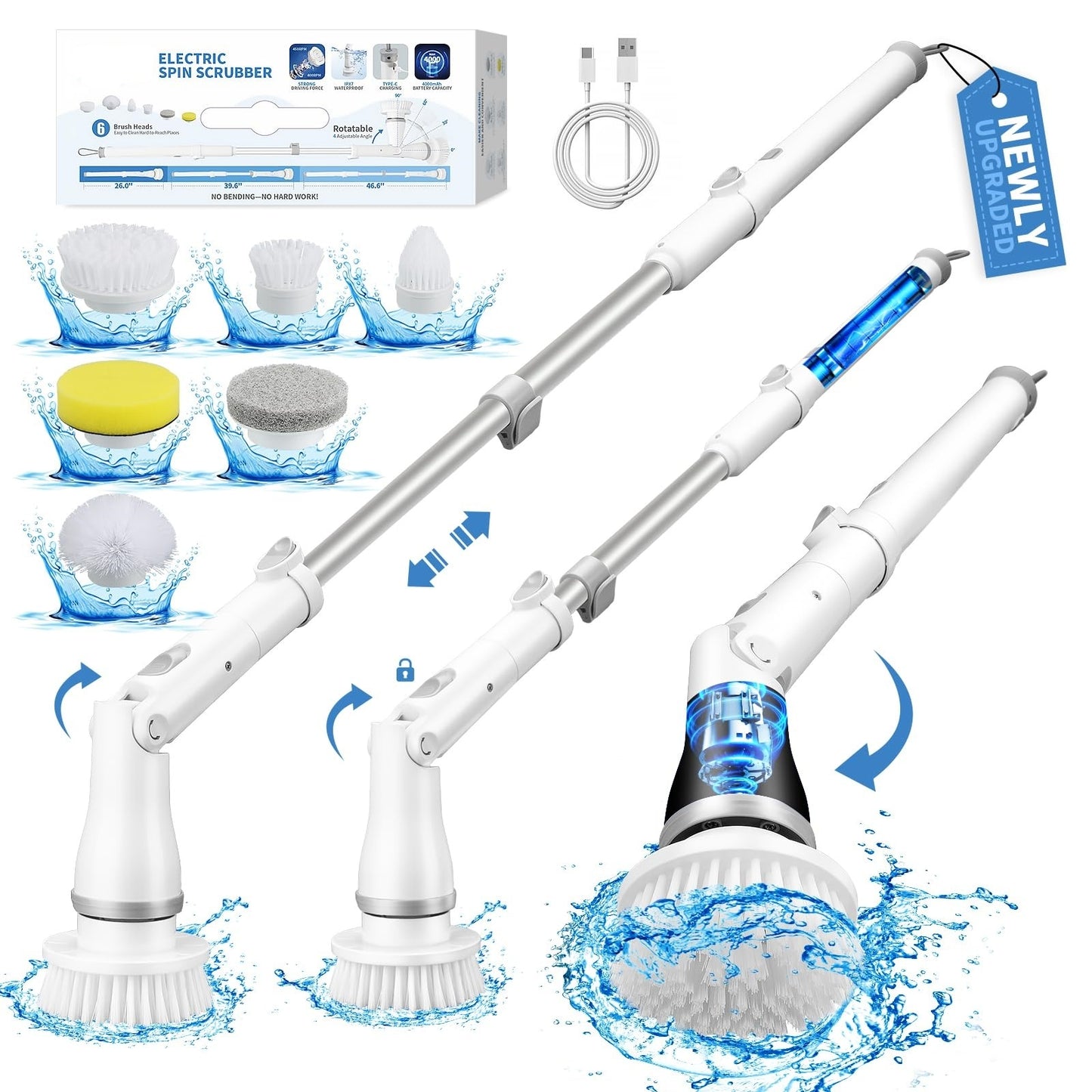 Electric Spin Scrubber Bathroom Cleaning Brush