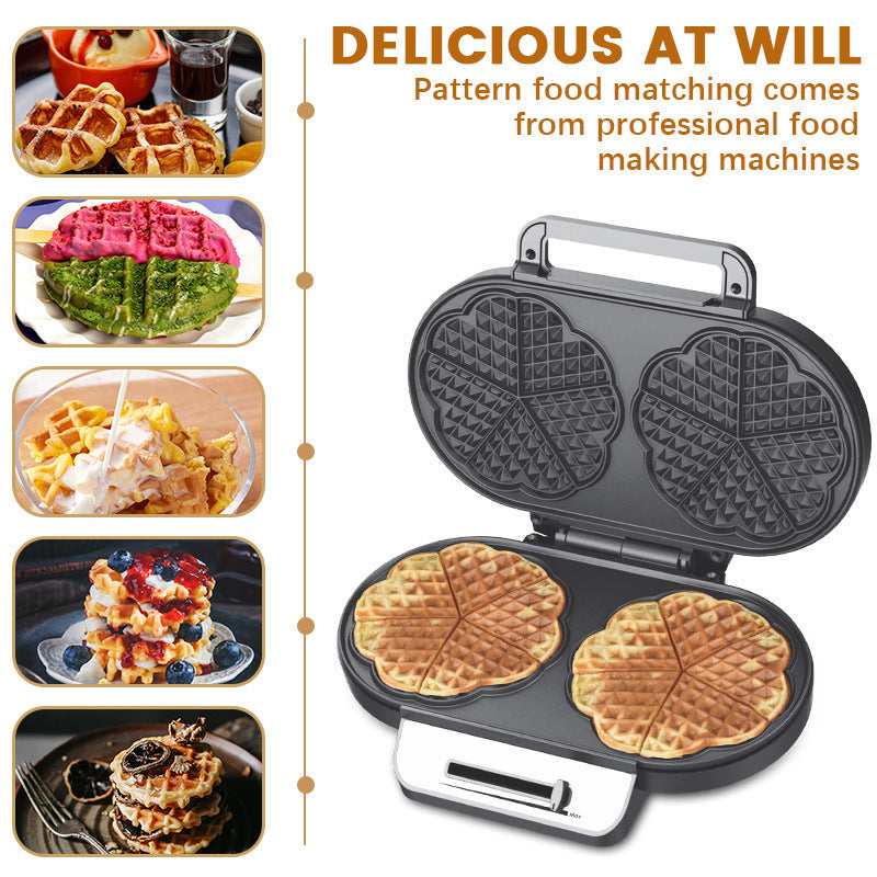 Double-plate Love Heart Waffle Machine Breakfast Machine