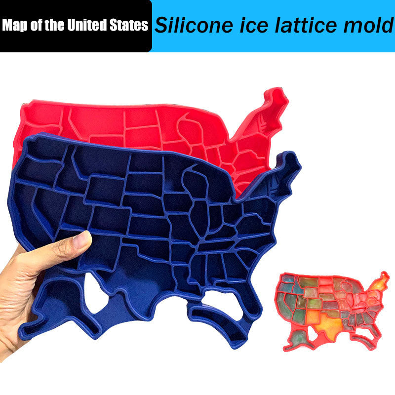 Creative Silicone American Map Ice Cube Tray Mold