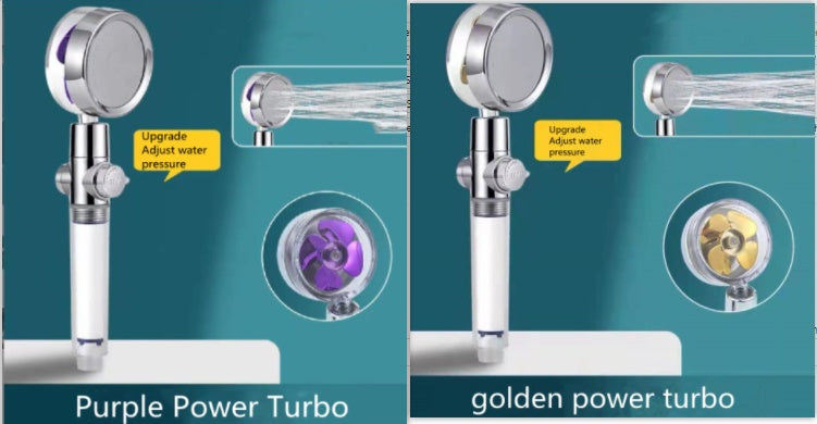 Shower Head Water Saving Flow 360 Degrees Rotating With Small Fan ABS