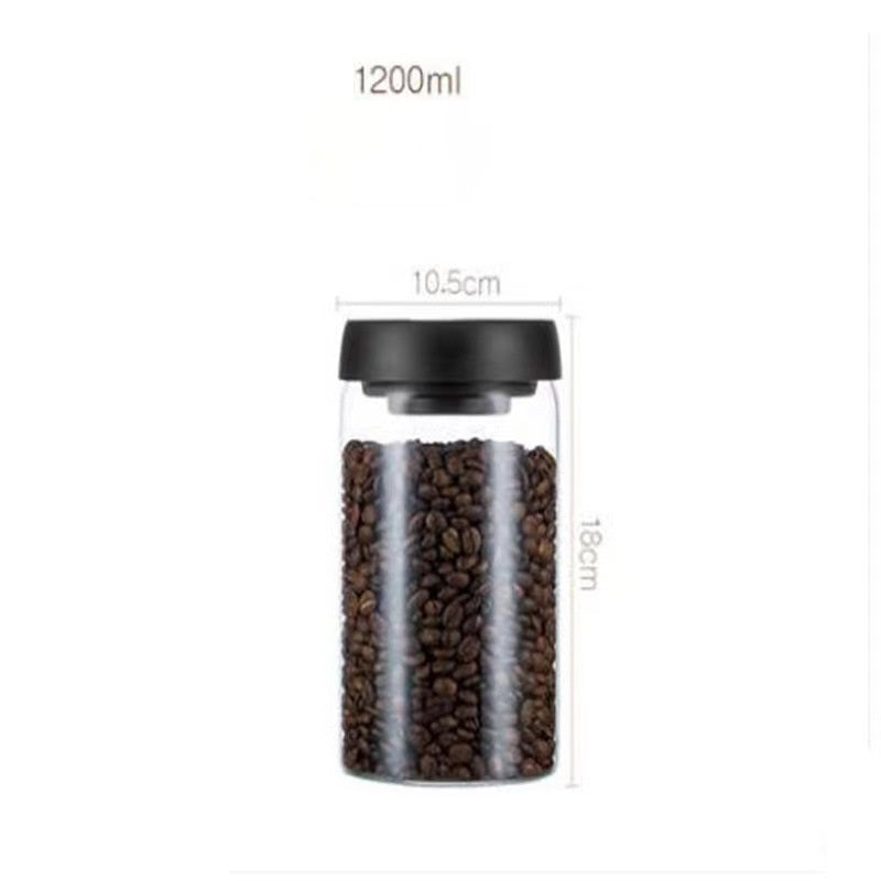 Vacuum Sealed Jug Set Black Coffee Beans Glass Kitchen Gadgets