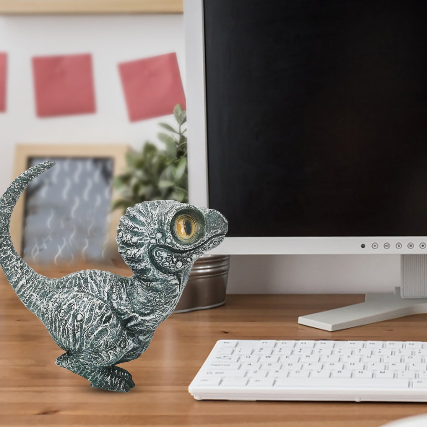 Cute Dinosaur Garden Statues Resin Velociraptor Ornament