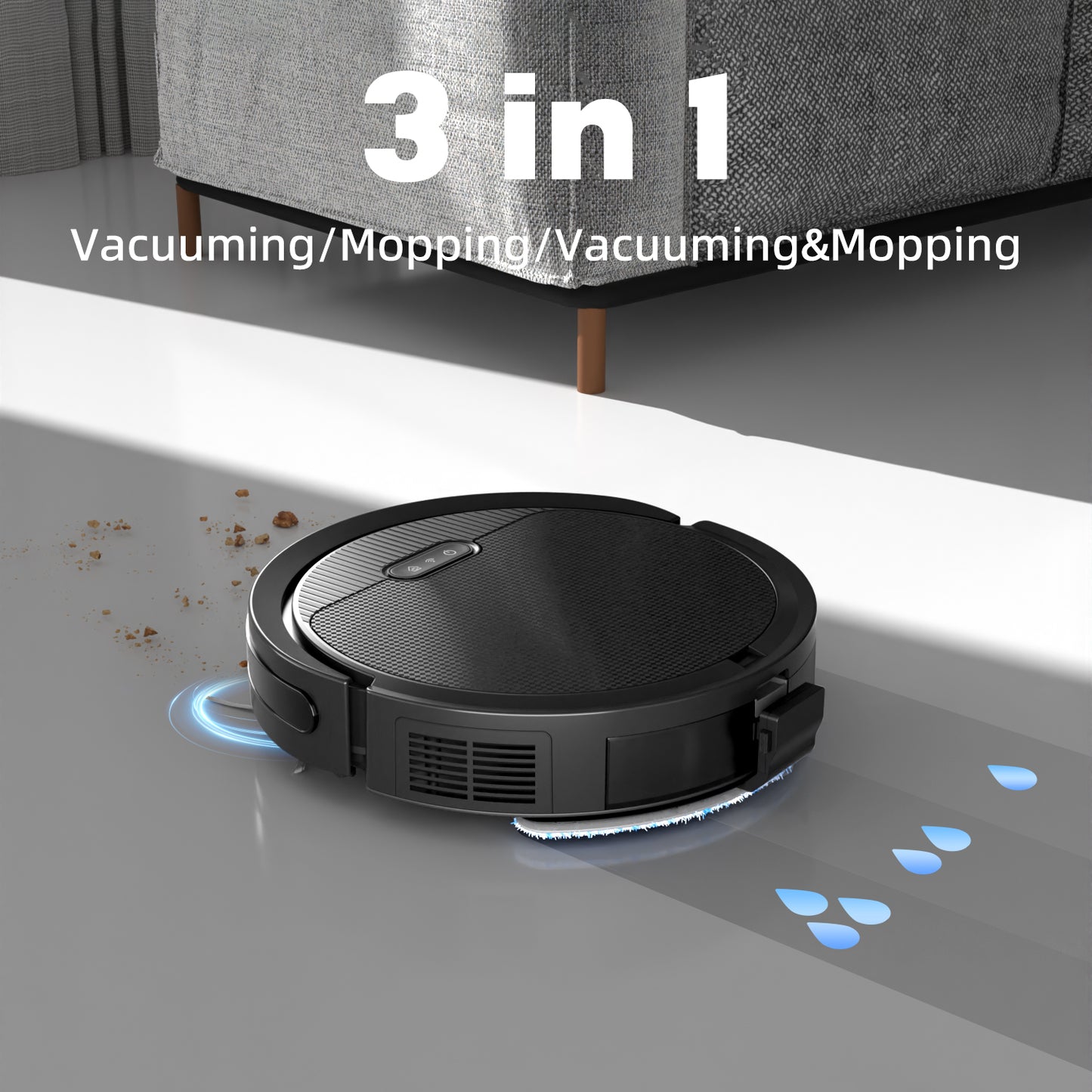 Robot Vacuum And Mop, 3 In 1 Combo Cleaner For Home