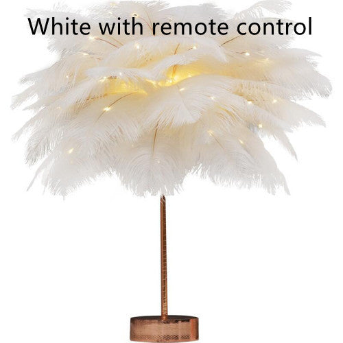 Feather Lamp Nordic Desk Lamp European-Style Bedroom Bedside