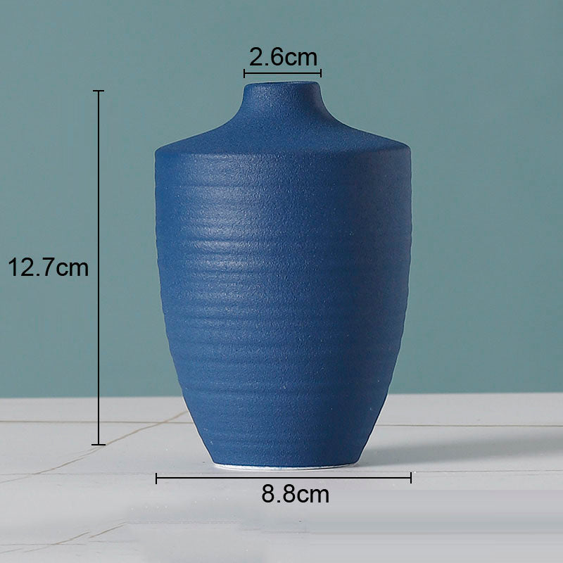 Simple Solid Color Ceramic Vases European Flower Arrangement Plant Pots
