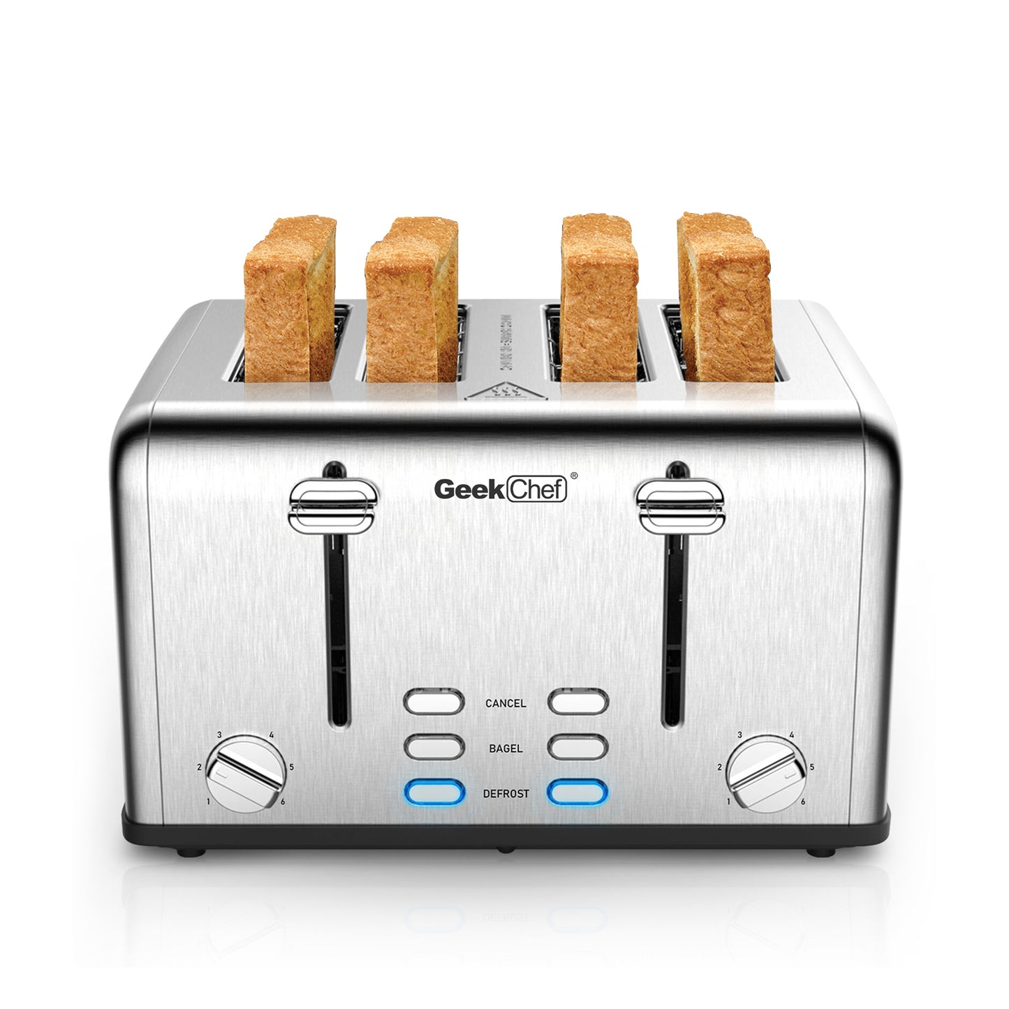 Toaster Stainless Steel Extra-Wide Slot Toaster With Dual Control Panels