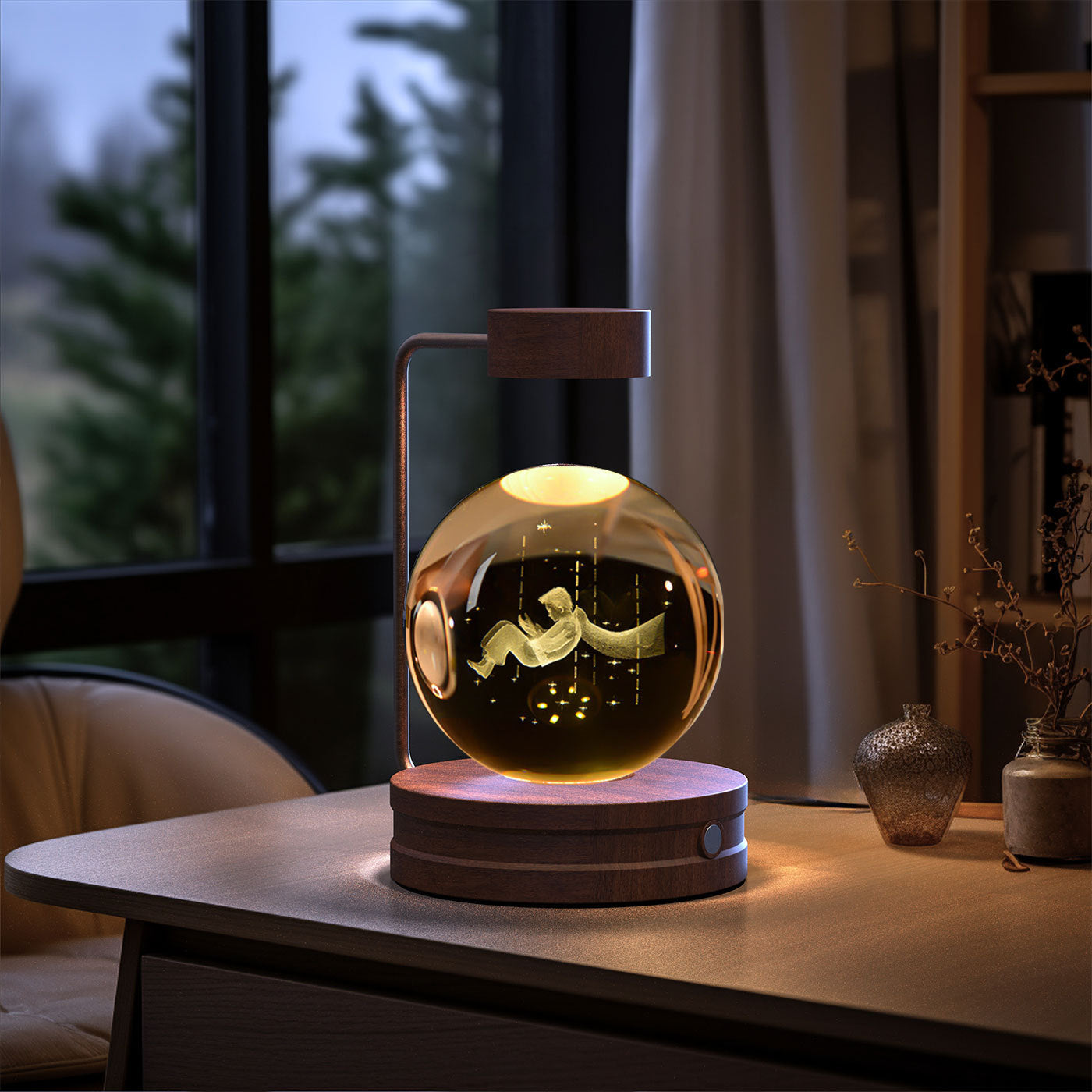 Crystal Ball Cosmic Dinosaur Indoor Night Light Lamp