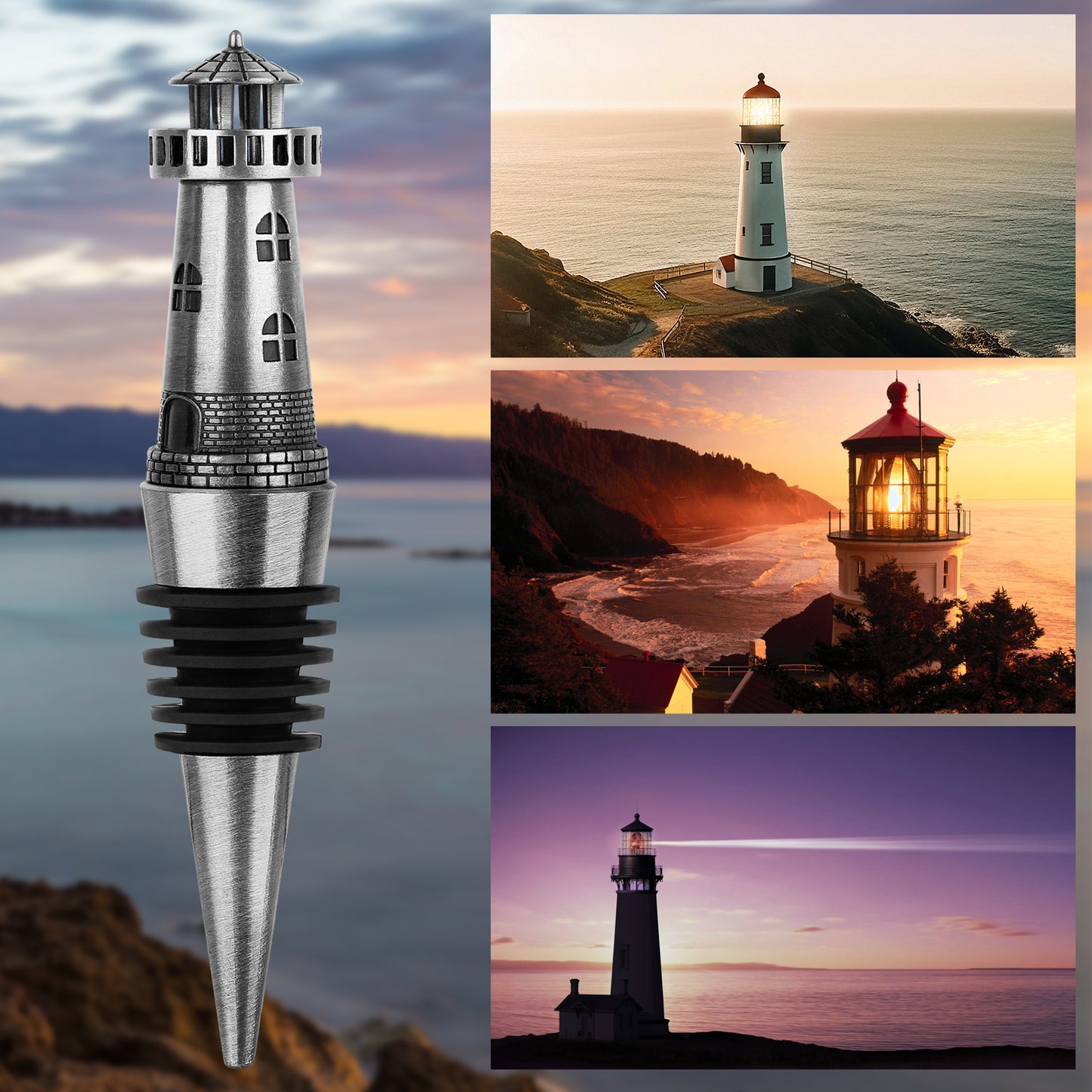 Creative Lighthouse Wine Stopper, Seals The Aroma Of Wine
