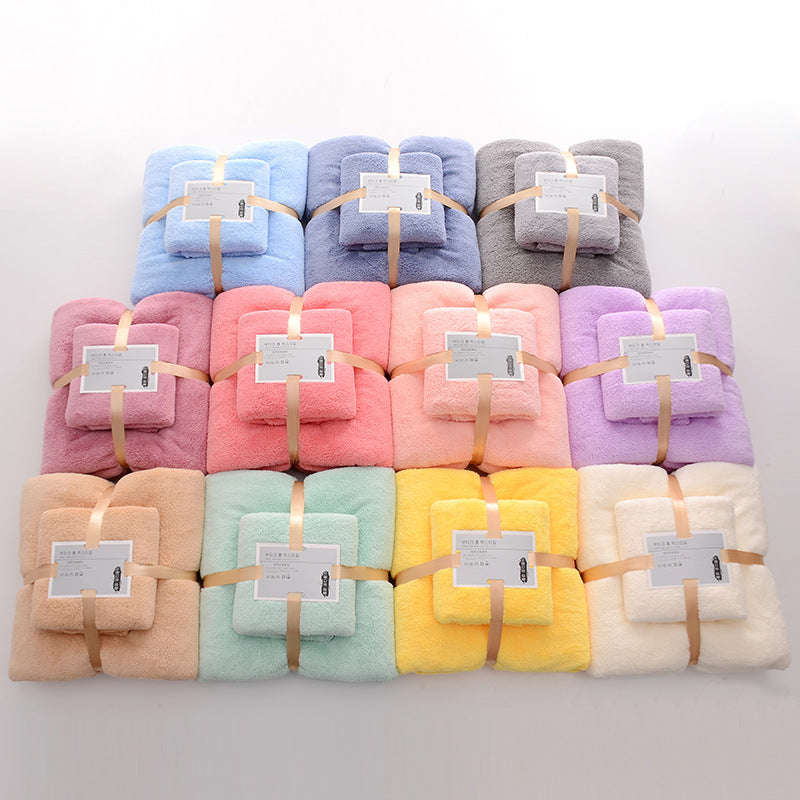 High-density Coral Fleece Absorbent Soft Bath Towel Face Towel