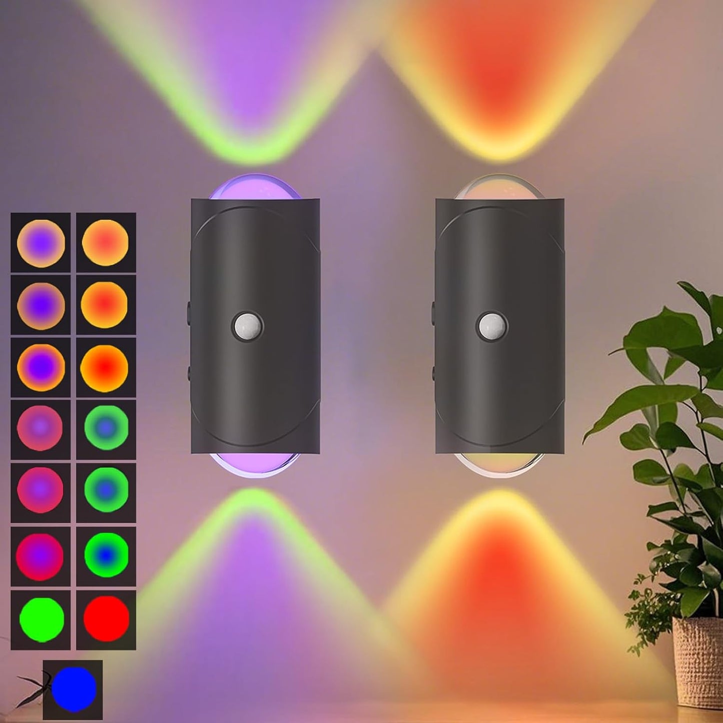 4PCS Color-sensing Motion Night Lights, Wall Lights, Cabinet Lights