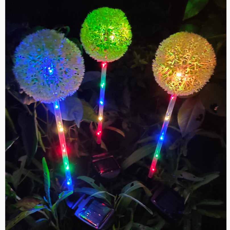 Solar Garden Simulation Dandelion Onion Ball Ground Lamp