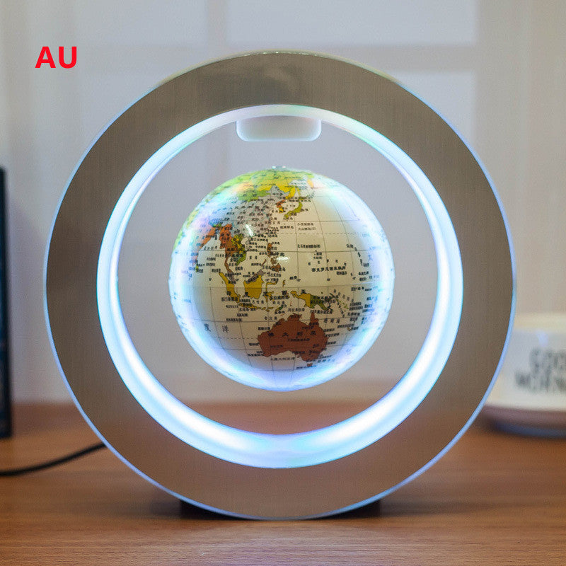 Round LED World Map Floating Globe Magnetic Levitation