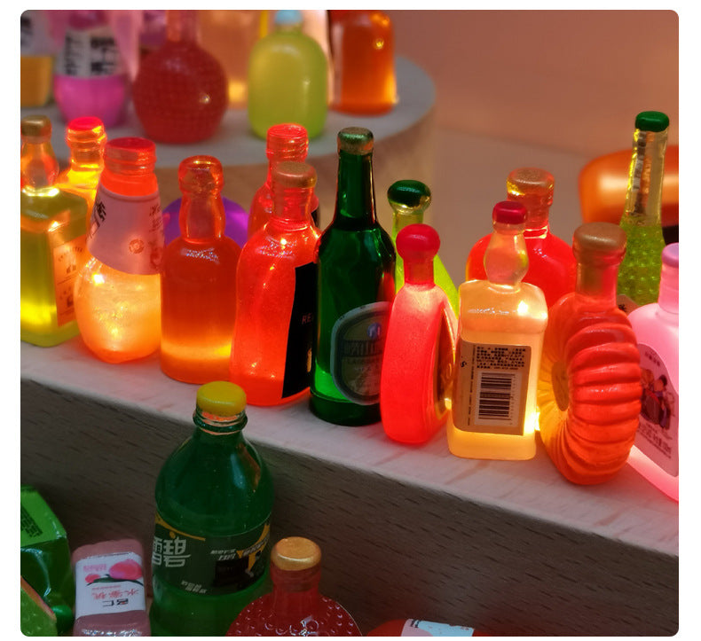 Wine Bottle Night Light Ice Block Handmade DIY Bedroom Bed Atmosphere