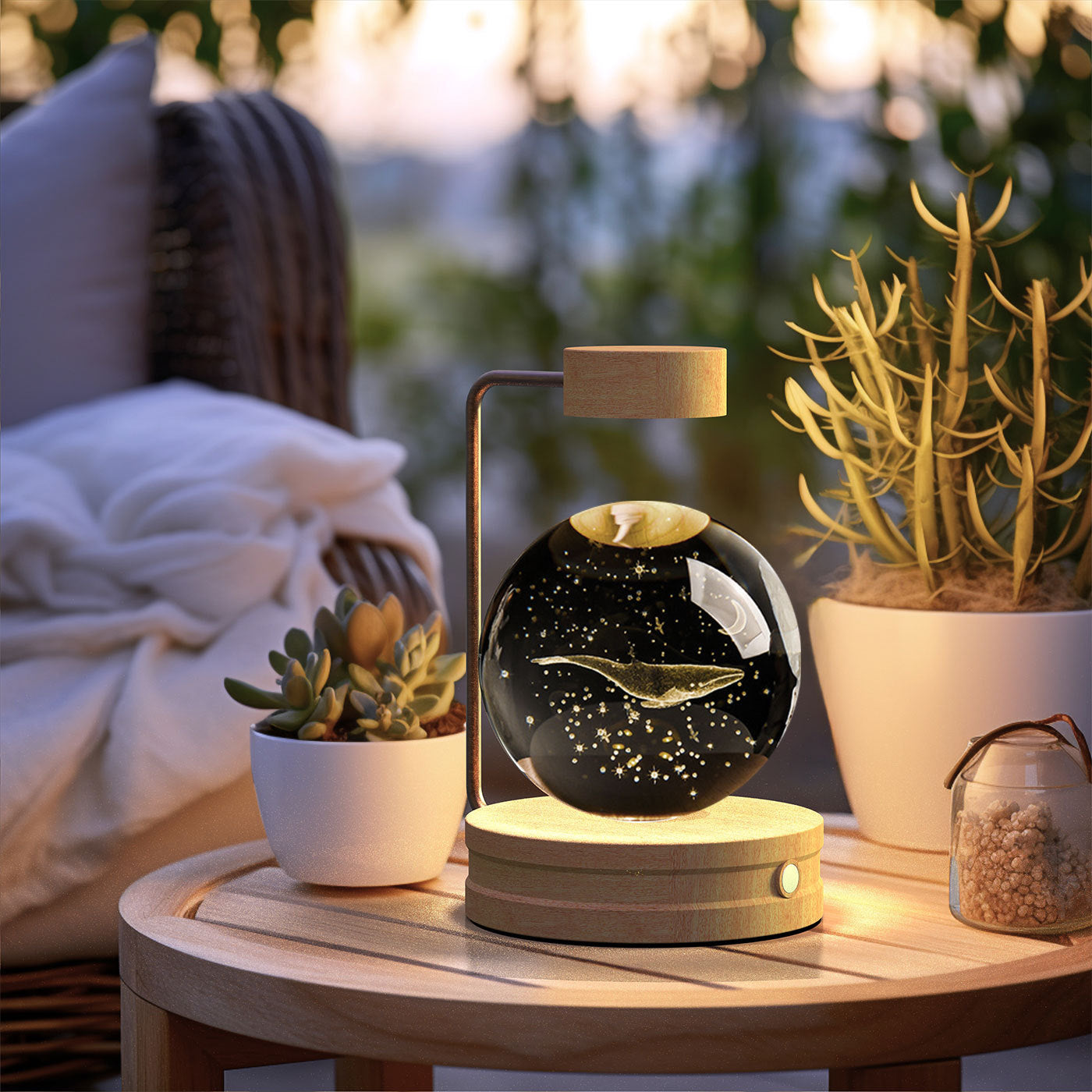 Crystal Ball Cosmic Dinosaur Indoor Night Light Lamp